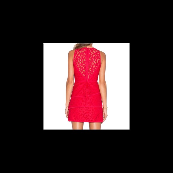 BCBGMAXAZRIA Red Mini Lace Dress - Picture 8 of 8